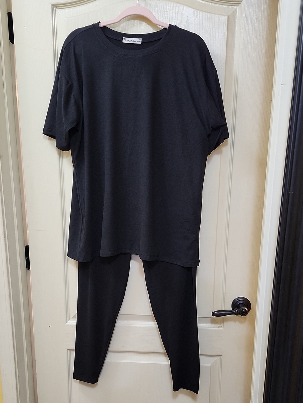 Zenana Black Brushed DTY Microfiber Loungewear Pant Set